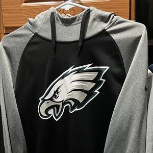 Nike Woman’s Black and Gray Philadelphia Eagles Logo Hoodie